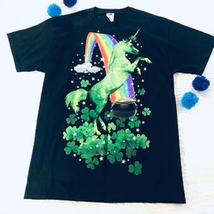 Unicorn Rainbow Clover Graphic T shirt